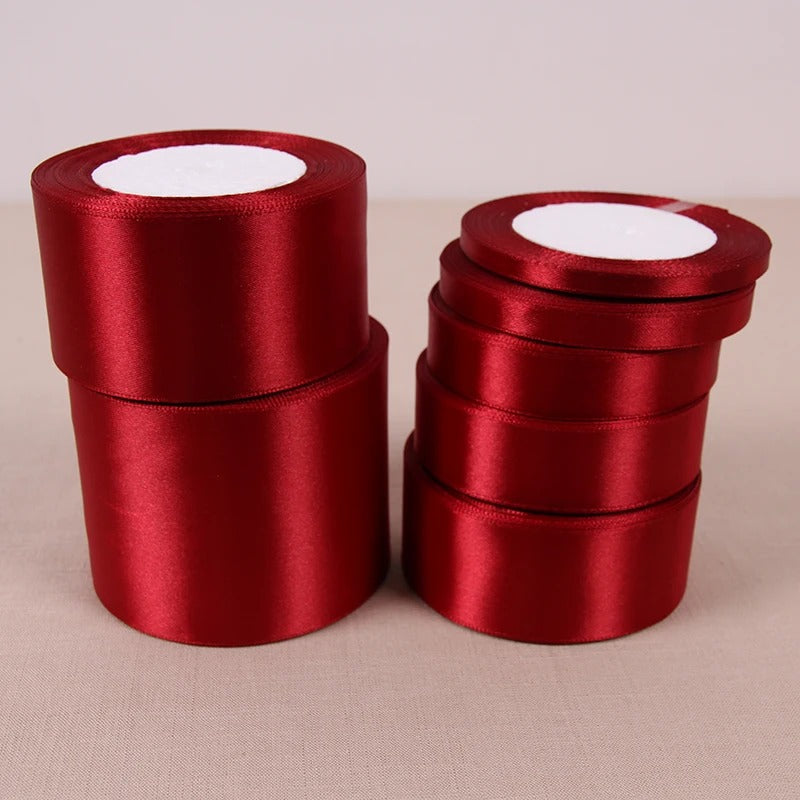 Wine Red Satin Ribbon – 25 Yards